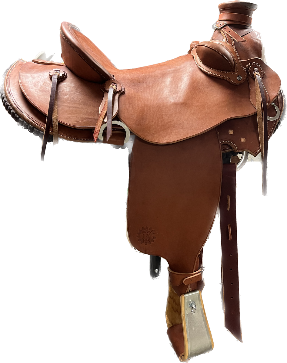 Selle Western Wade KGN International En Cuir – Taille 14 Pouces, Avec Attaches, Marron